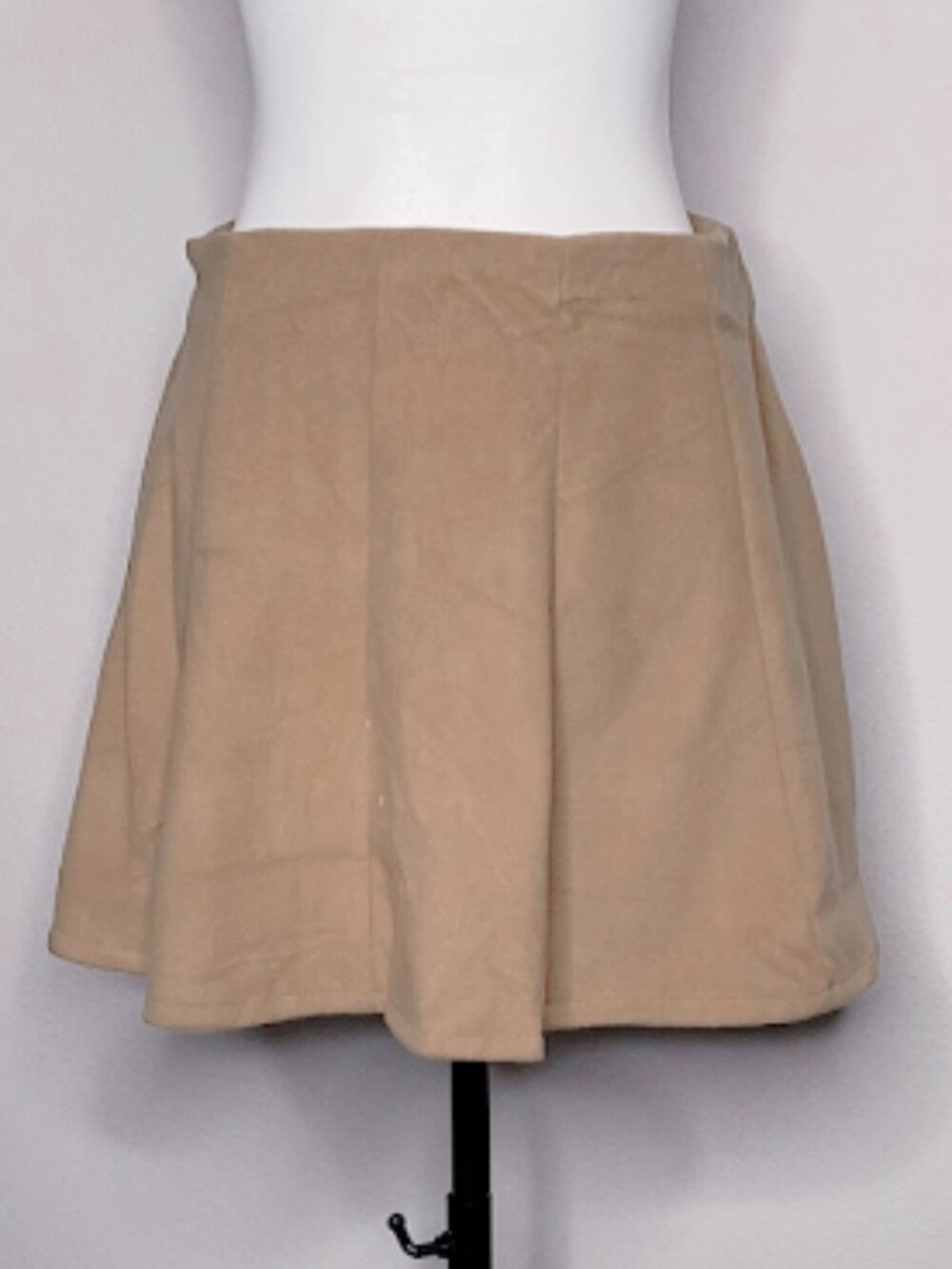#38743 Camel faux-suede A-line skirt, size 4, brand new with tags!